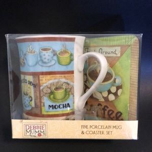DEBBIE MUMM MUG & COASTER SET NEW BOXED